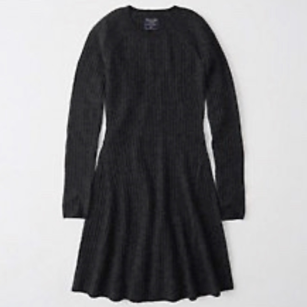 Abercrombie Rib Knit Fit and Flare Sweater Dress